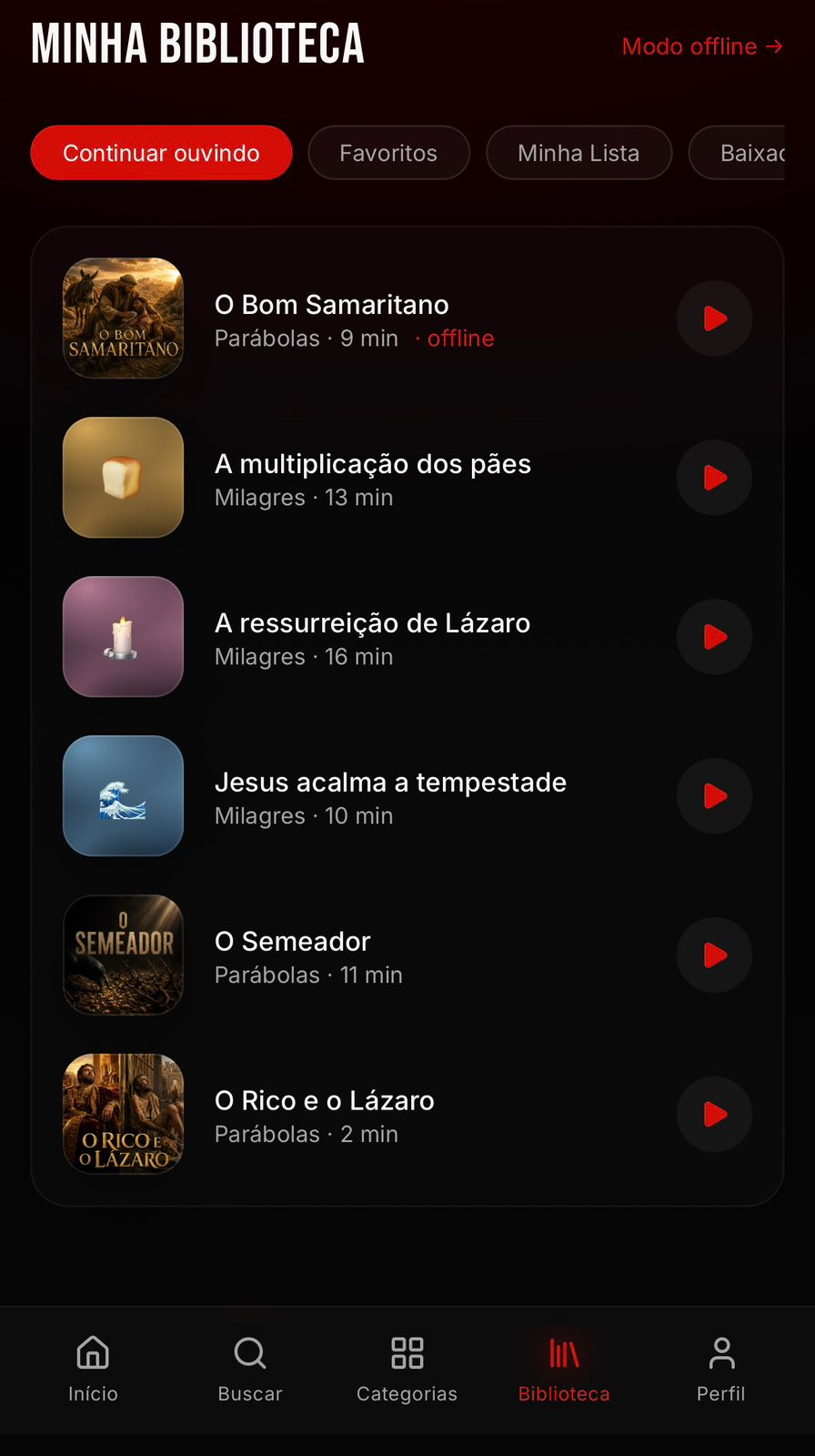 Minha biblioteca JESUSFLIX com modo offline